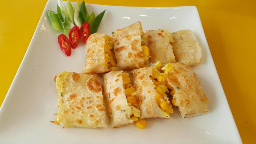 Chinese omelet with corn