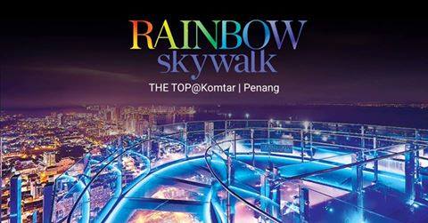 Rainbow Skywalk night view at The TOP Penang